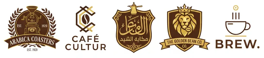 امثلة و5 أفكار مبتكرة لتصميم لوجو قهوة يجذب العملاء