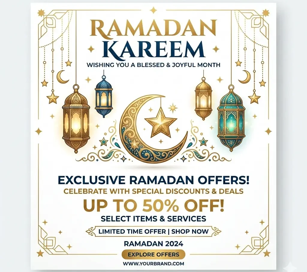 6 خطوات لإنشاء تصميم بوستات رمضان جذاب واحترافي